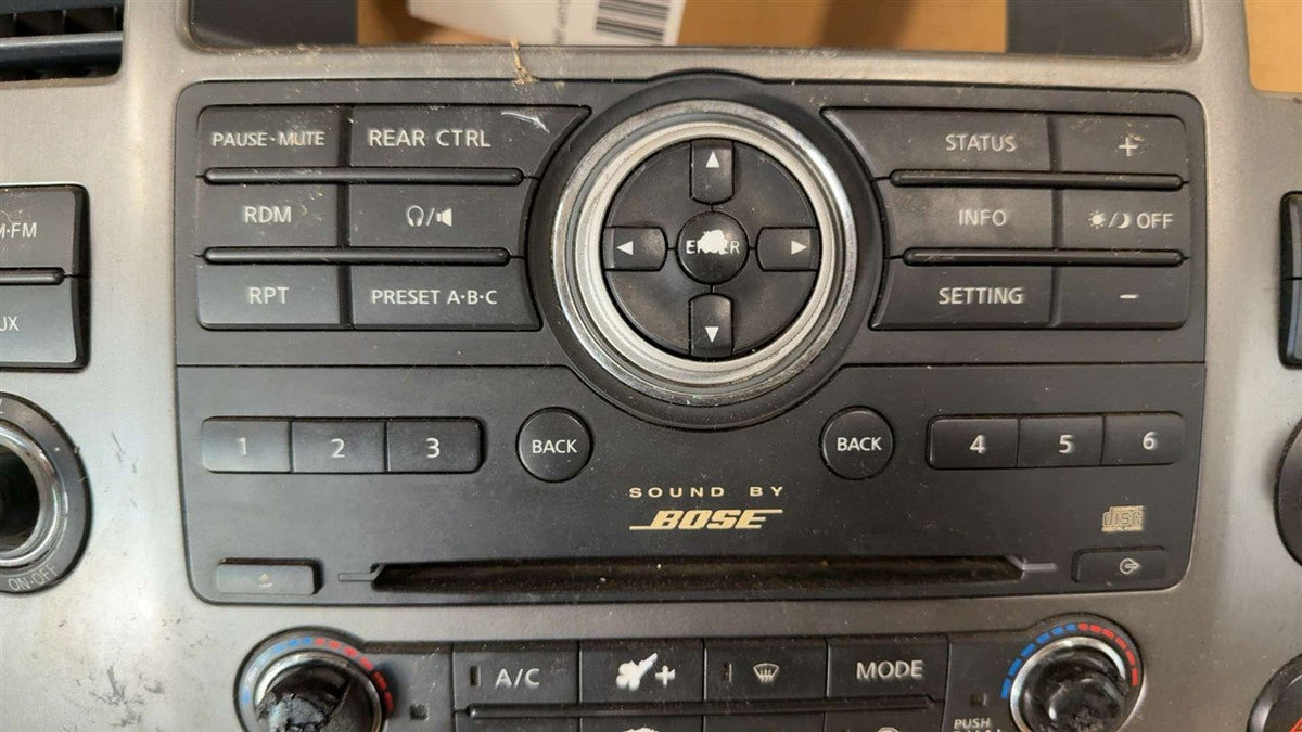 Audio and Climate Control Panel from a 2009 Nissan Armada, photo 4