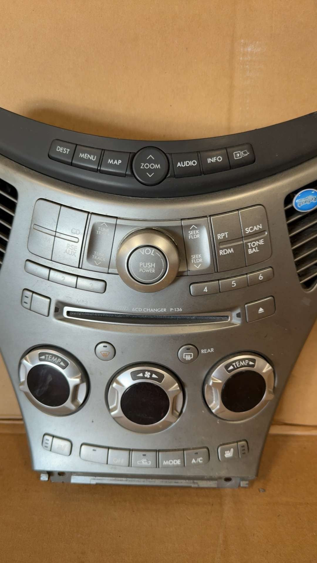 Radio Face Plate from a 2006 Subaru Tribeca, front, photo 2