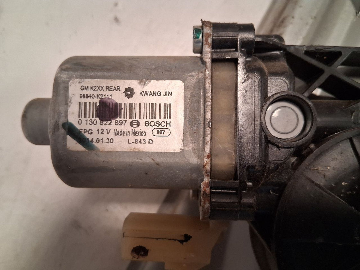 Window Regulator from a 2017 Chevrolet Silverado 1500, rear, left side, photo 2