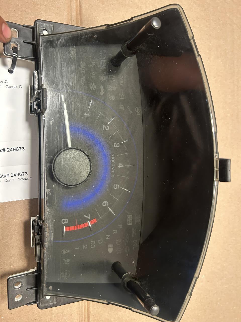 Instrument Cluster (Tachometer) from a 2012 Honda Civic, lower, photo 2