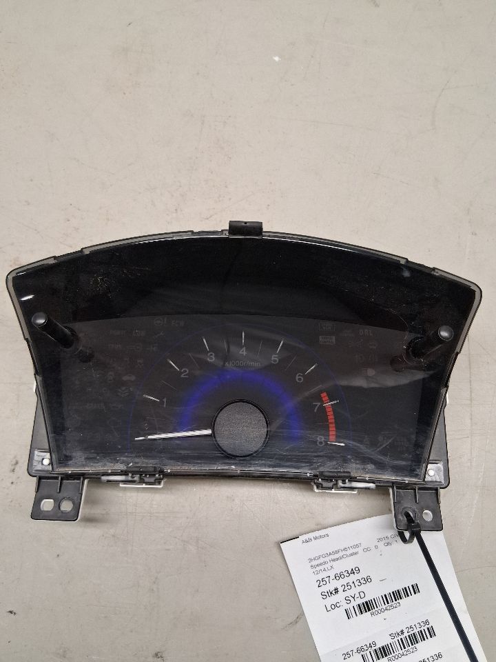 Instrument Cluster (Tachometer) from a 2015 Honda Civic, lower, photo 2