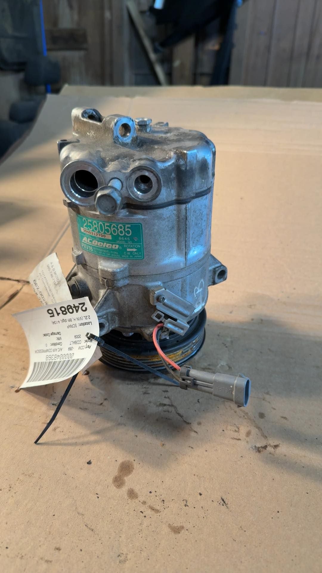 AC Compressor from a 2009 Chevrolet Cobalt, photo 1