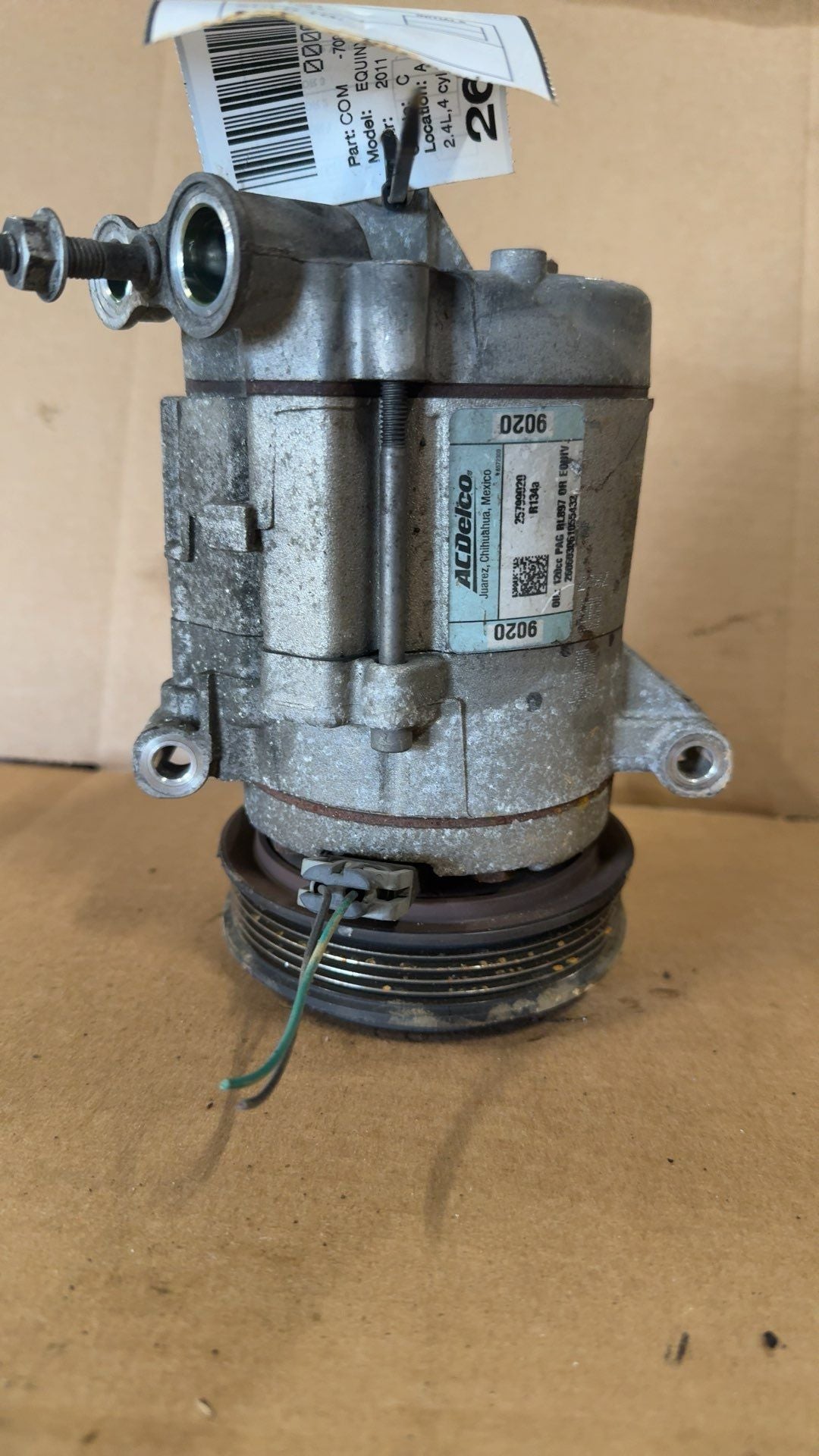 AC Compressor from a 2011 Chevrolet Equinox, photo 1