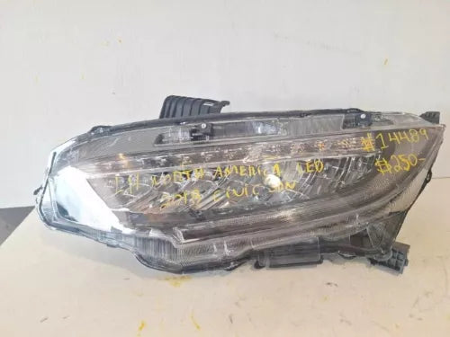 2016-2021 Honda Civic LH Headlight Assembly LED Pre-owned. - Used OEM Auto Part