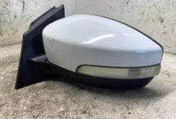 2012-2014 Ford Focus Left Driver Side View Door Mirror w/Turn Signals White - Used OEM Auto Part