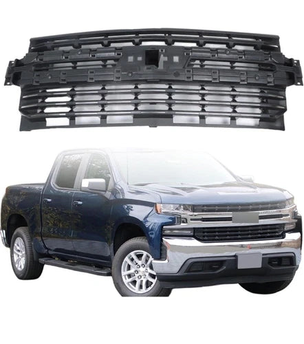 2019-2022 Front Black Grille Replacement for Silverado 1500 - Used OEM Auto Part