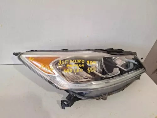 16 17 Honda Accord Sdn Halogen W/O Hybrid; W/O LED accent RH Head Light Assembly - Used OEM Auto Part